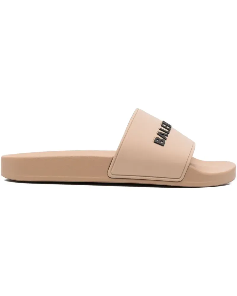 Balenciaga Pantoletten mit Logo-Prägung - Nude Nude