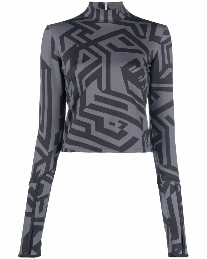 McQ Oberteil mit geometrischem Print - Schwarz Schwarz