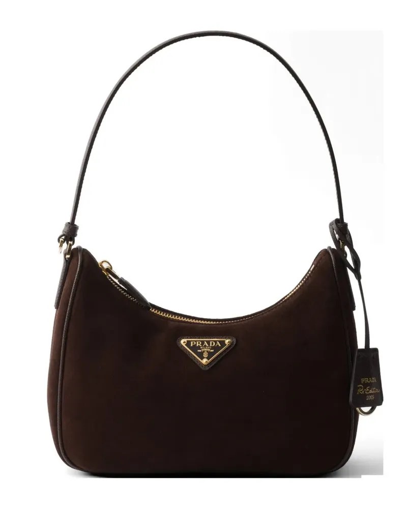 Prada Re-Edition 2005 suede mini-bag - Braun Braun