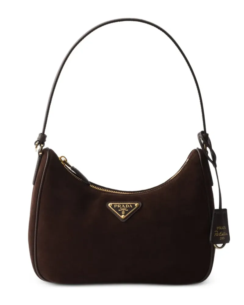 Prada Re-Edition 2005 suede mini-bag - Braun Braun