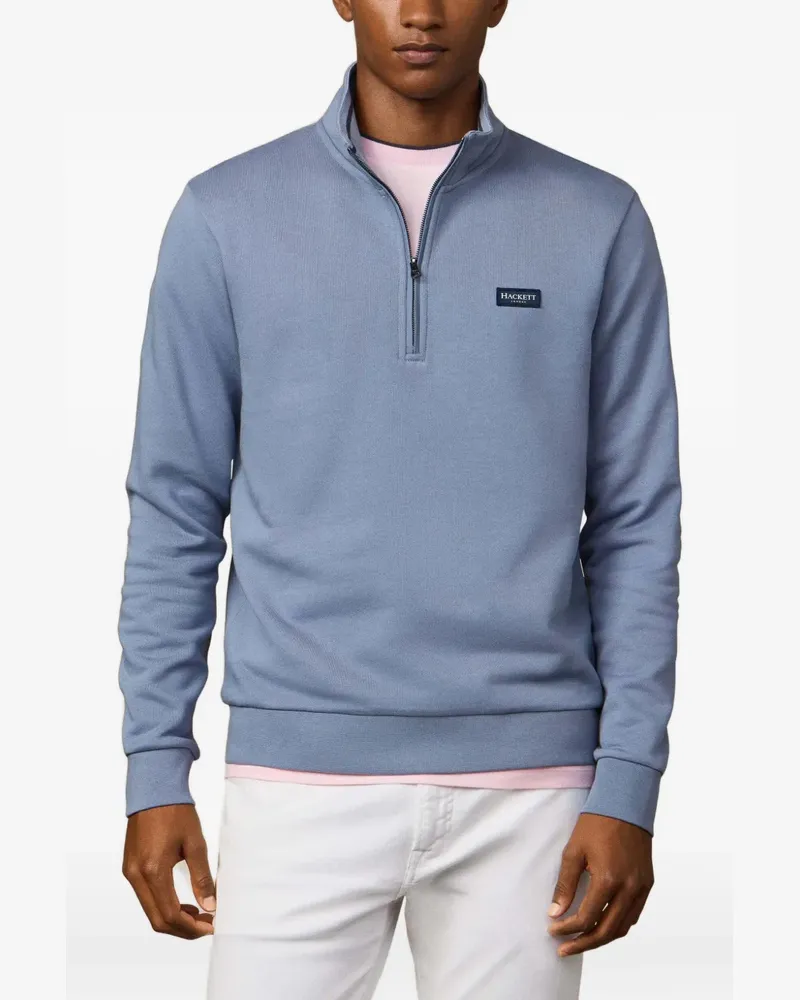Hackett Heritage Pullover mit Viertelreißverschluss - Blau Blau