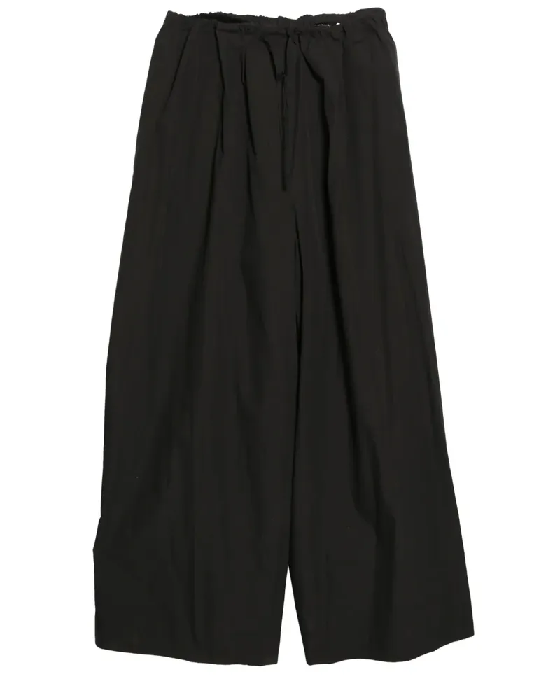 AMOMENTO cotton-blend flared trousers - Schwarz Schwarz