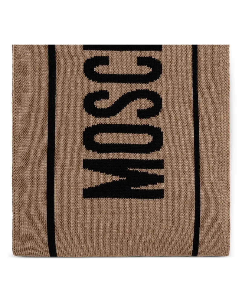 Moschino Schal mit Intarsien-Logo - Nude Nude