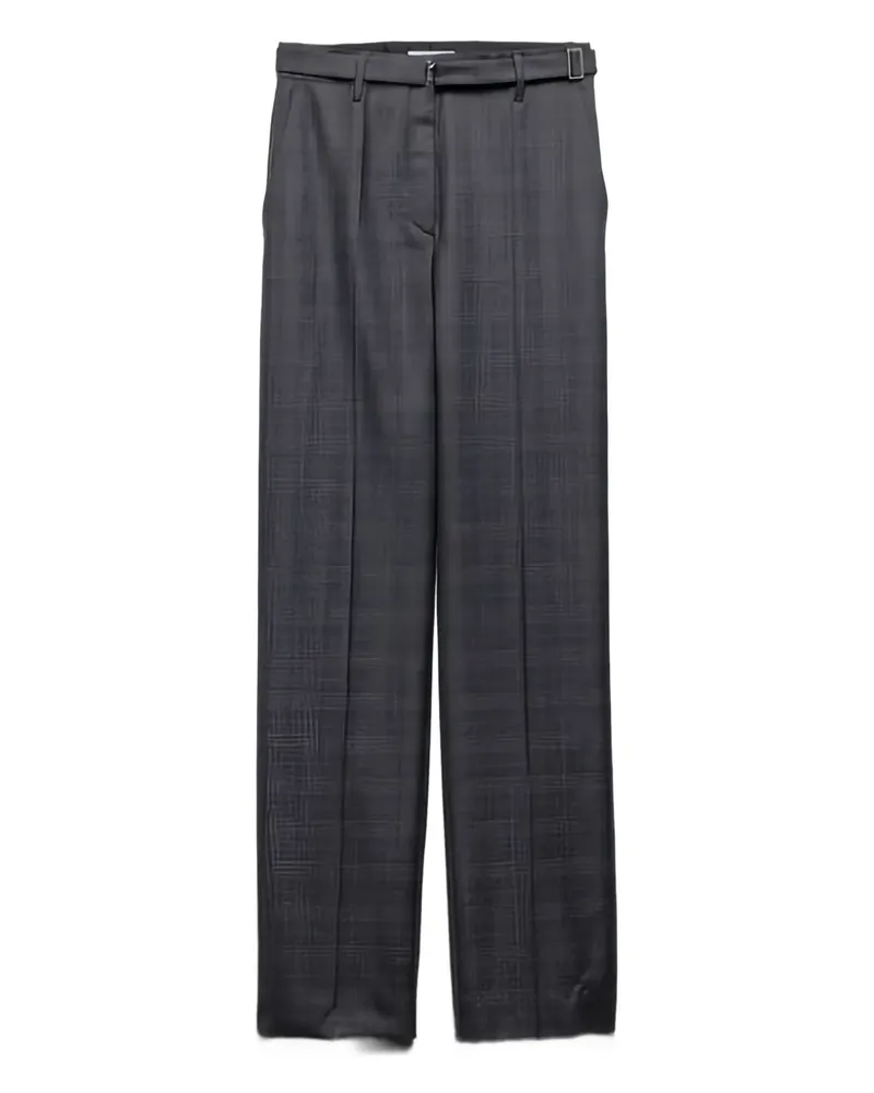 Prada Plissierte Hose mit Gürtel - Grau Grau