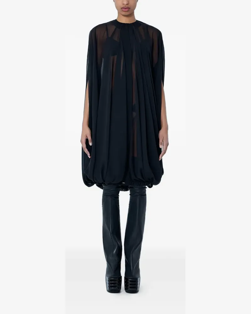 Rick Owens Temple Luxor sheer draped cape - Schwarz Schwarz