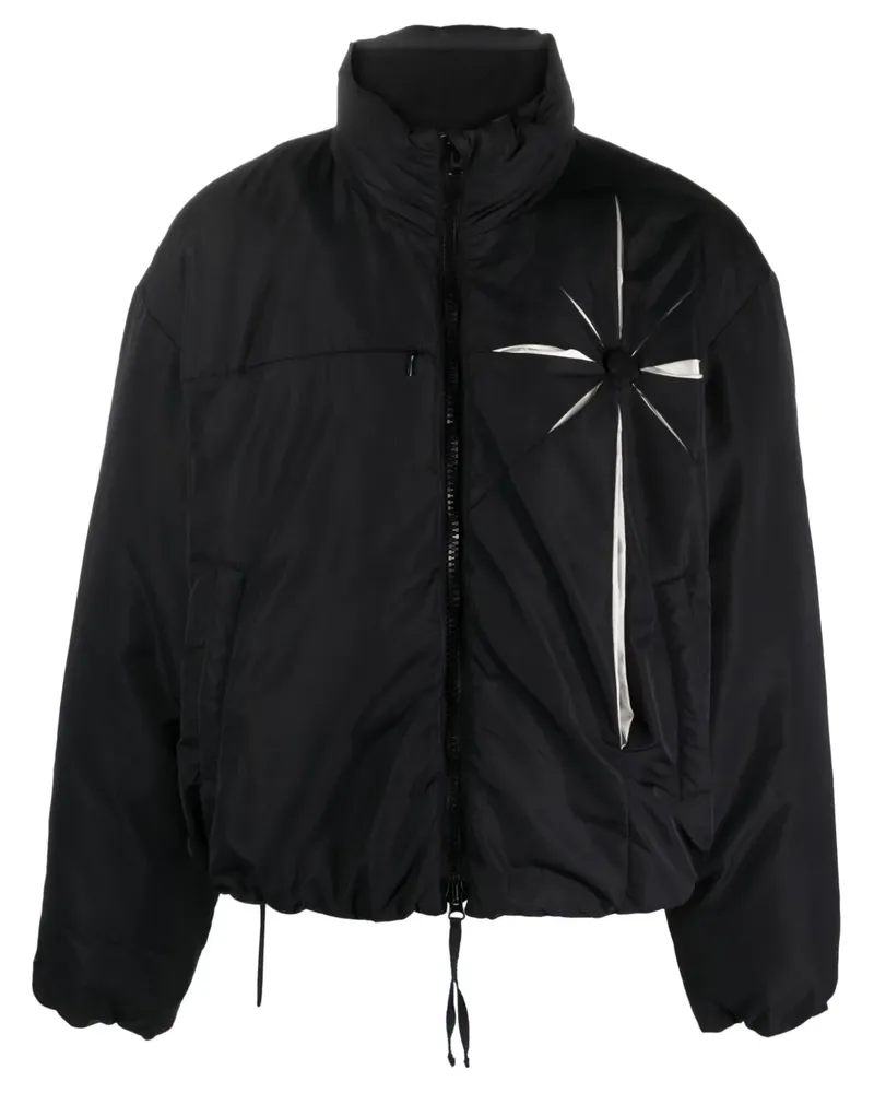 KUSIKOHC Gefütterte Origami Bomberjacke - Schwarz Schwarz