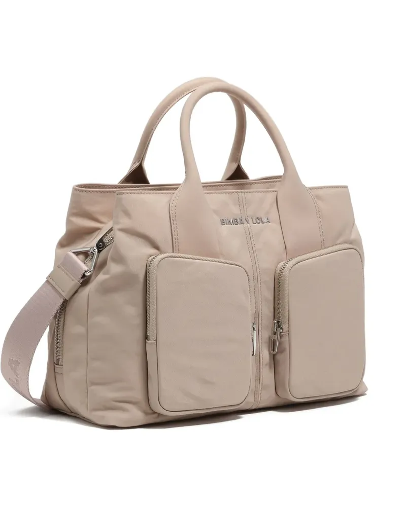 BIMBA Y LOLA Schultertasche mit Reißverschlusstasche - Nude Nude