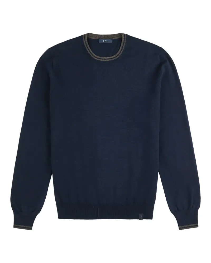 Fay Pullover mit Rundhalsausschnitt - Blau Blau