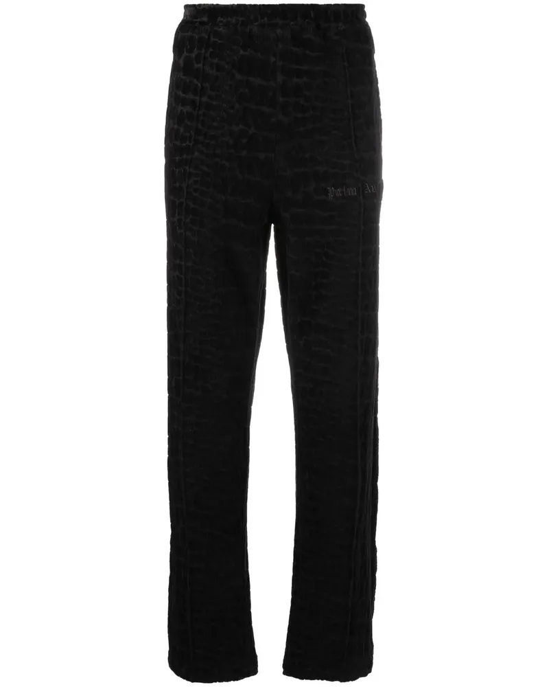 Palm Angels Jogginghose in Samtoptik - Schwarz Schwarz