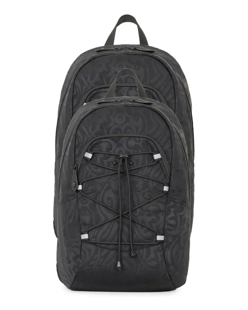John Richmond Rucksack mit Jacquard-Effekt - Schwarz Schwarz