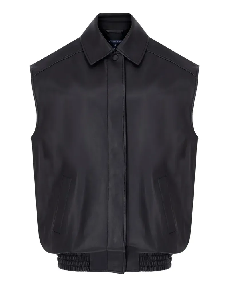 Zeynep Arcay oversized leather vest - Schwarz Schwarz