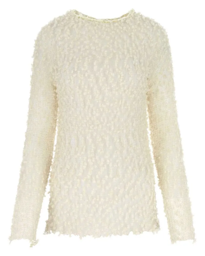 Jil Sander Langarmshirt aus Mesh mit rundem Ausschnitt - Nude Nude