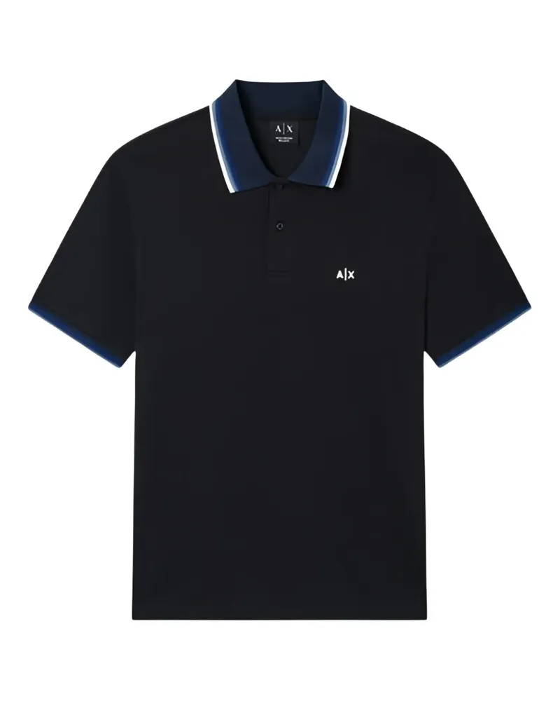 Armani Exchange striped collar polo shirt - Blau Blau