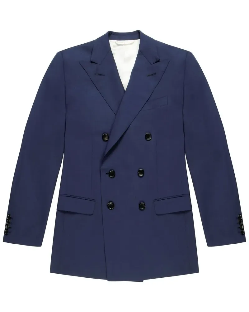 Bally Doppelreihiges Sakko aus Mohairwolle - Blau Blau