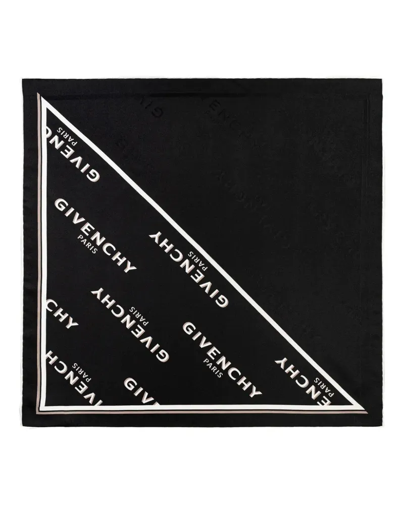 Givenchy logo-print silk scarf - Schwarz Schwarz