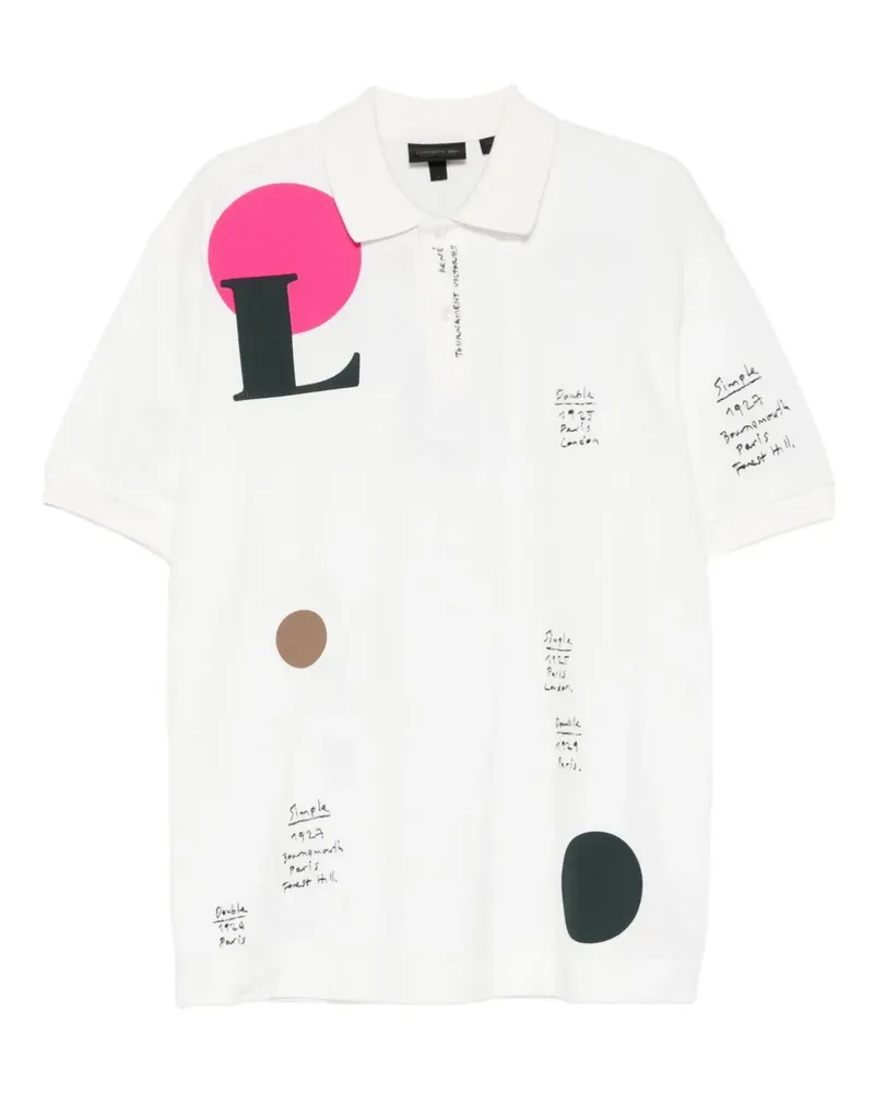Lacoste Poloshirt mit grafischem Print - Weiß Weiß