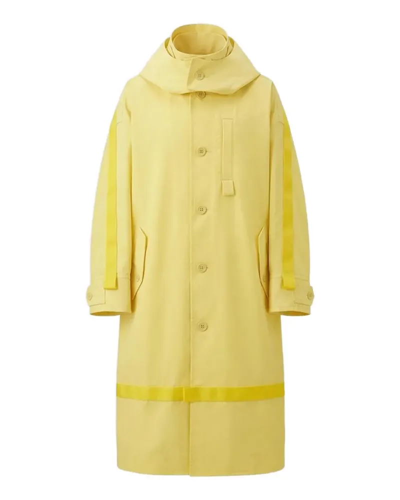 Issey Miyake Carrier Carried hooded logo-print coat - Gelb Gelb