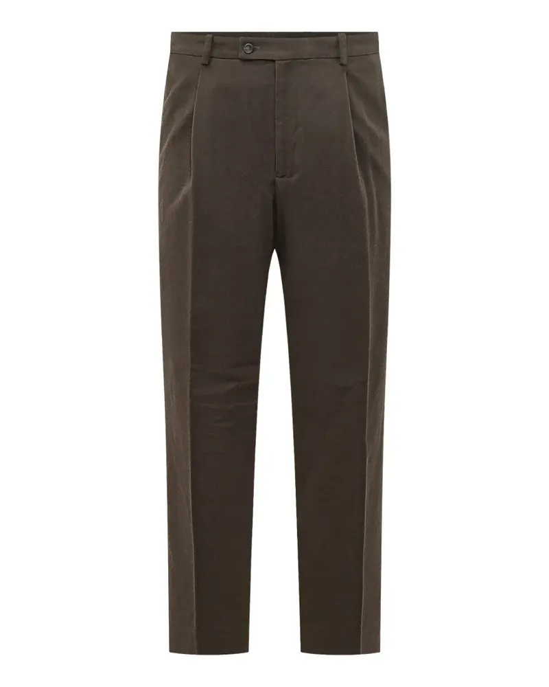 HOSIO Bundfaltenhose mit aufgesetzten Taschen - Braun Braun