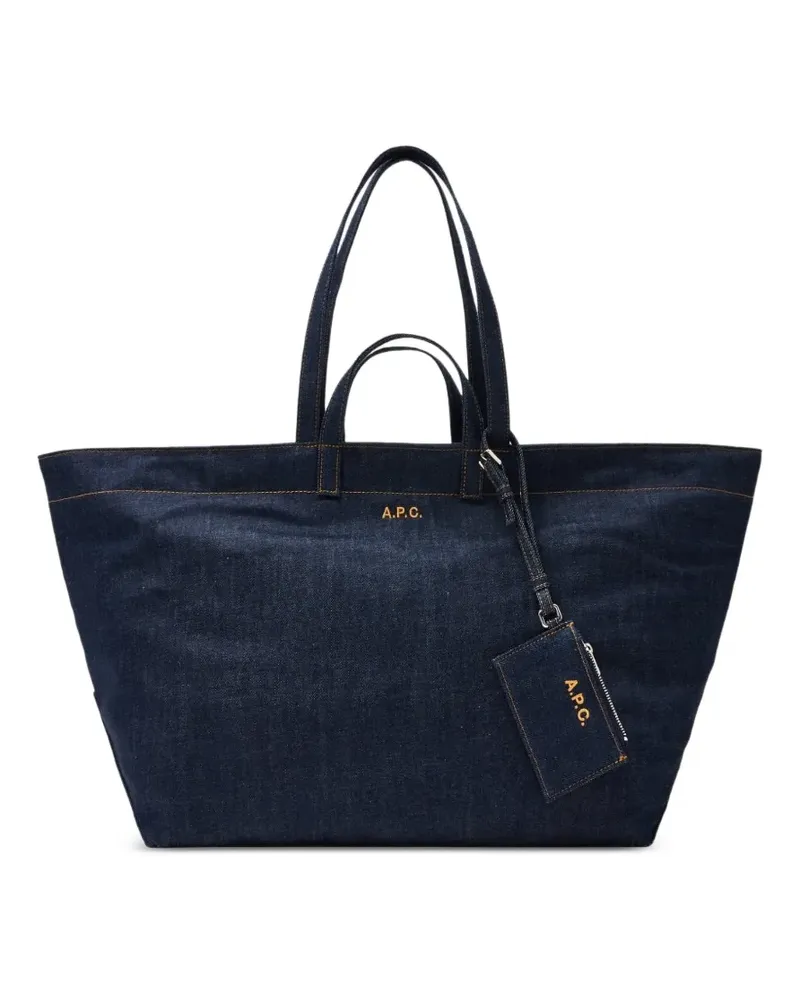 A.P.C. Le Drummer Tote Bag mit Jeansoptik - Blau Blau