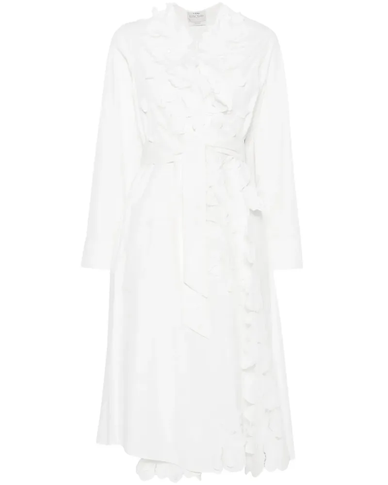 forte_forte Besticktes Midikleid - Weiß Weiß