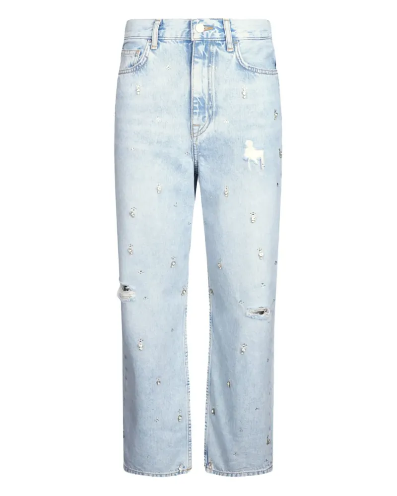 Liu Jo Straight-Leg-Hose mit Strass - Blau Blau