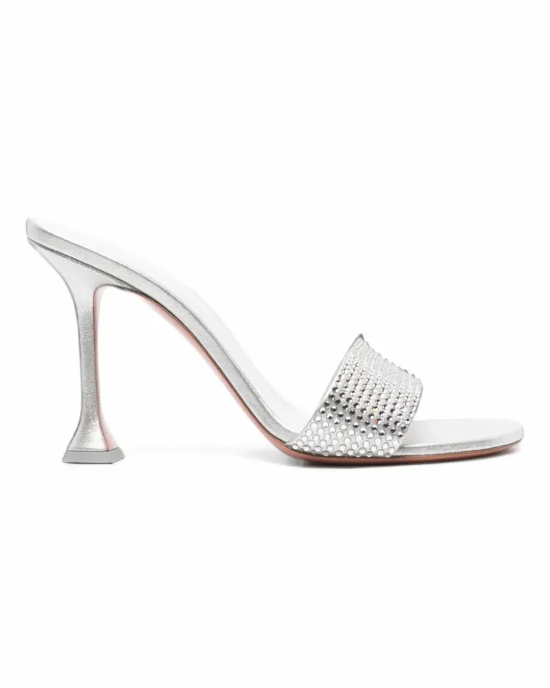 Amina Muaddi Andreea Mules mit Kristallen - Silber Silber