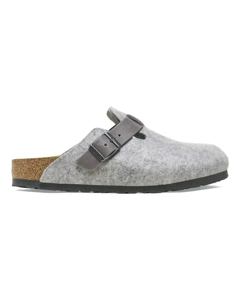 Birkenstock Boston Mules aus Leder - Grau Grau