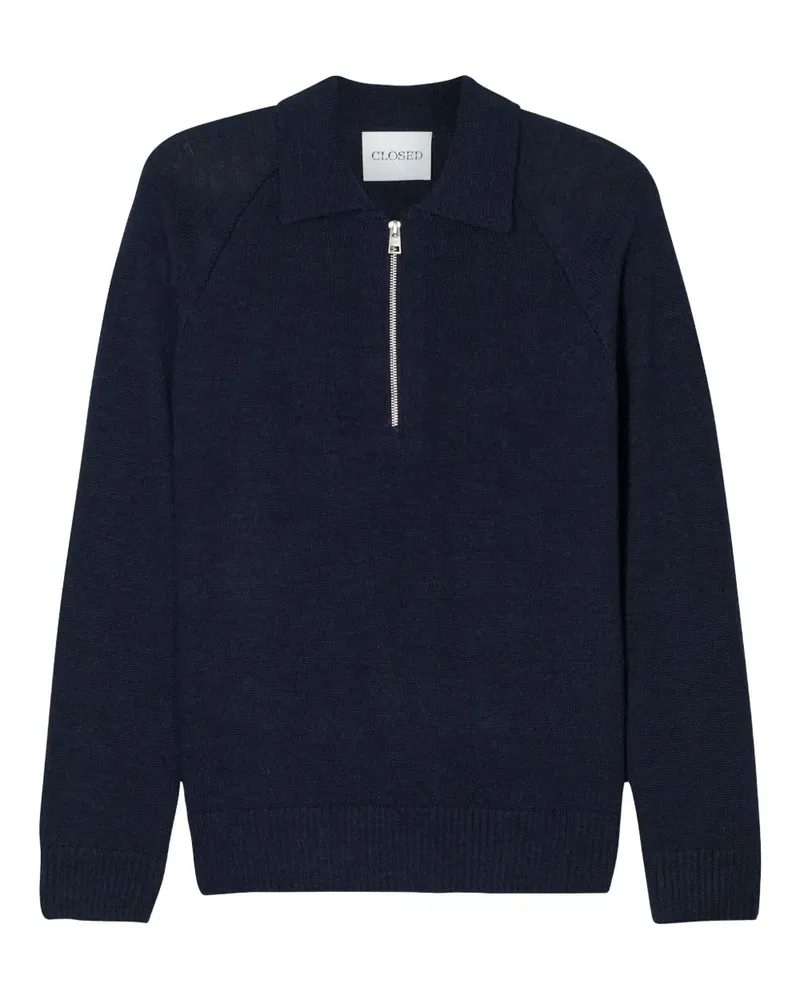 Closed Pullover mit kurzem Reißverschluss - Blau Blau