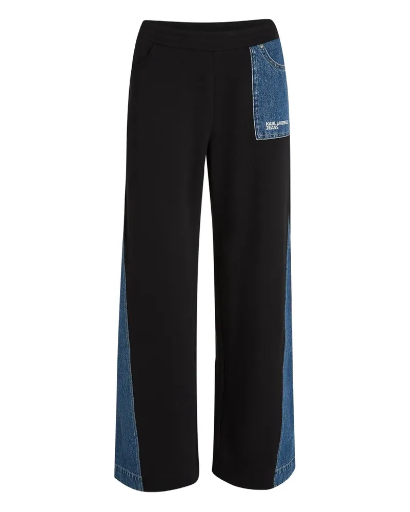 Karl Lagerfeld Jogginghose mit Jeanseinsätzen - Schwarz Schwarz