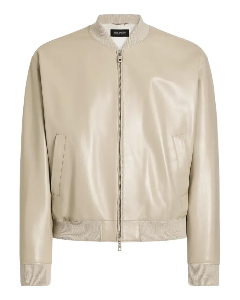 Dolce & Gabbana Bomberjacke aus Nappa - Nude Nude