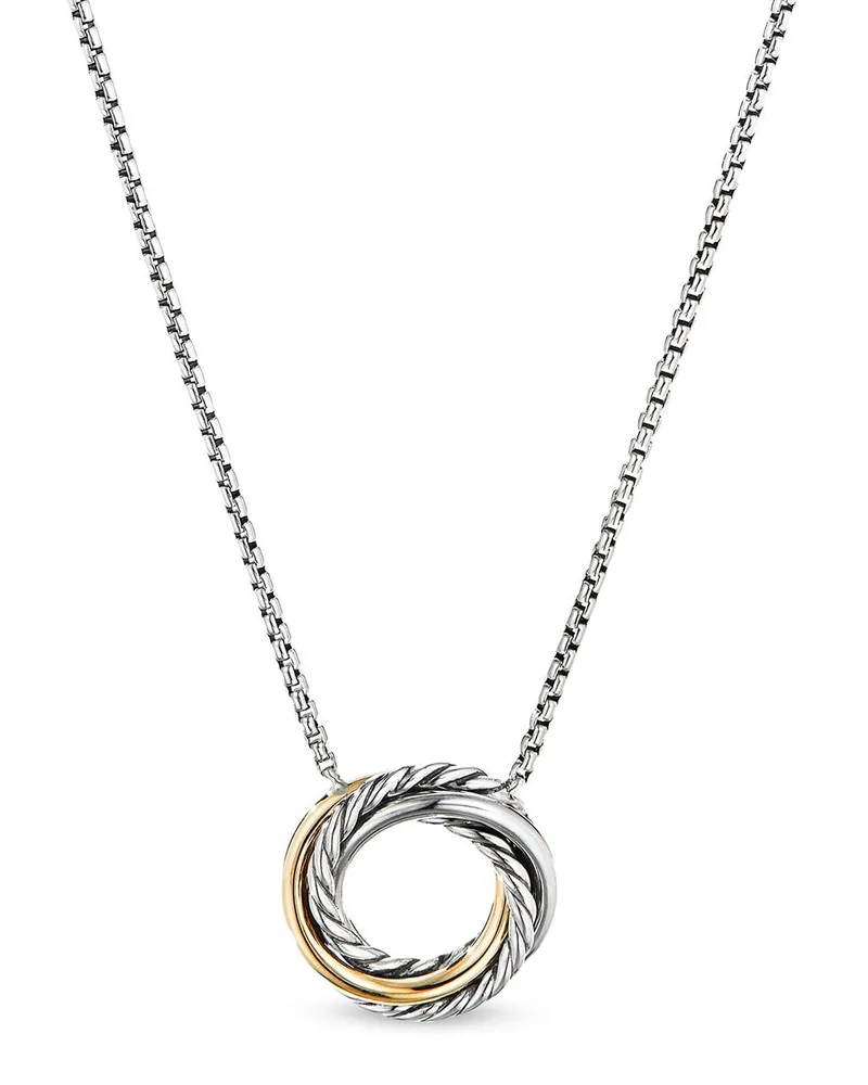 David Yurman Crossover Halskette aus 18kt Gelbgold und Sterlingsilber Silber