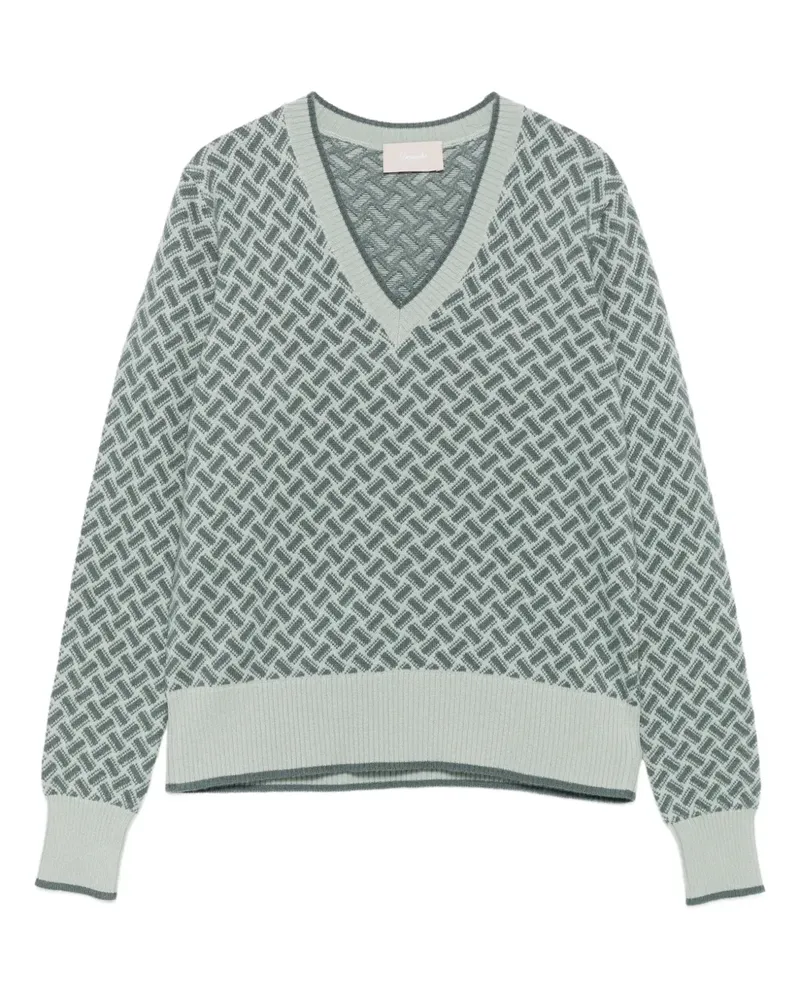Drumohr  Pullover mit V-Ausschnitt - Grün Grün