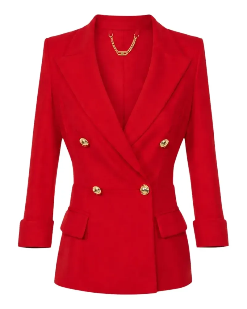 Elisabetta Franchi Doppelreihiger Blazer mit Schößchen - Rot Rot