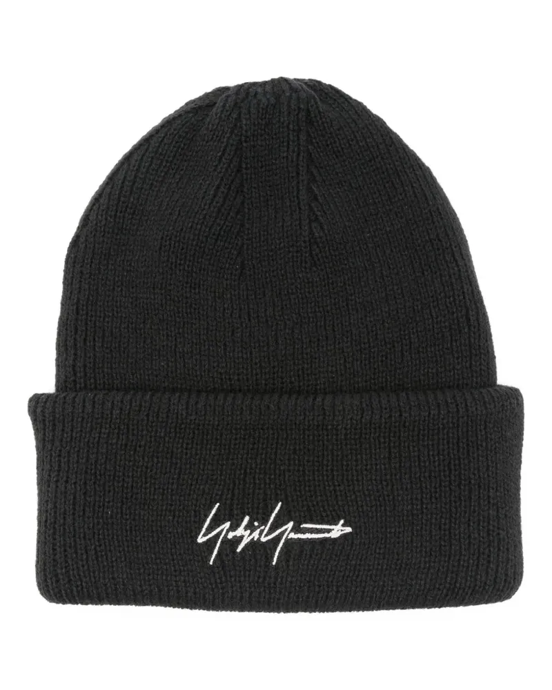 Y-3 Beanie mit Signature-Stickerei - Schwarz Schwarz