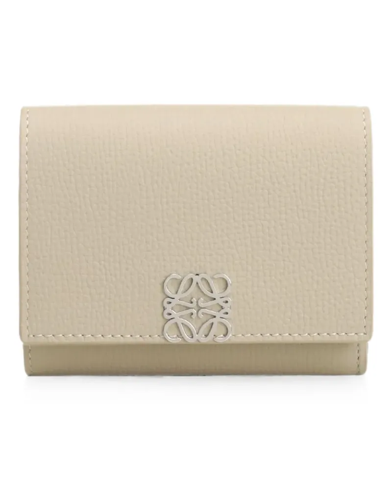 Loewe Anagram trifold leather wallet - Nude Nude