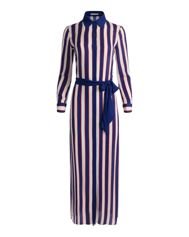 Alice + Olivia Chassidy striped-pattern shirt dress - Blau Blau