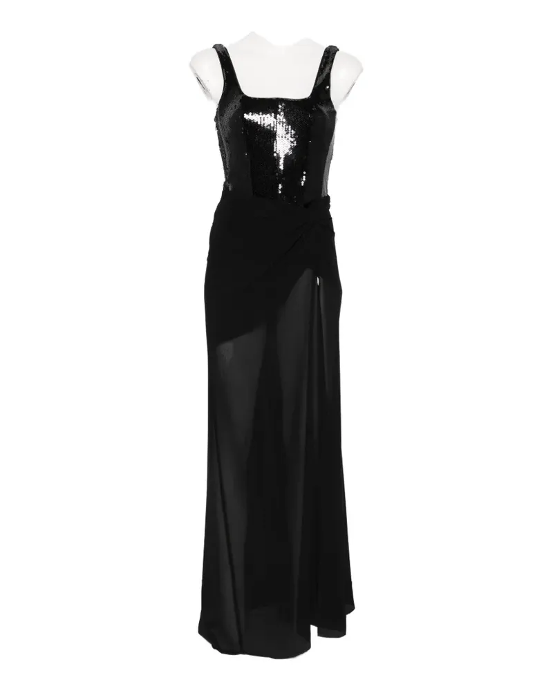 Patrizia Pepe sequin-bustier maxi dress - Schwarz Schwarz