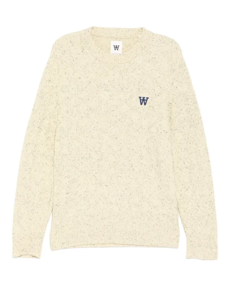 Wood Wood logo-embroidered jumper - Nude Nude