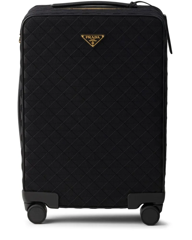 Prada Koffer mit Logo-Stickerei - Schwarz Schwarz