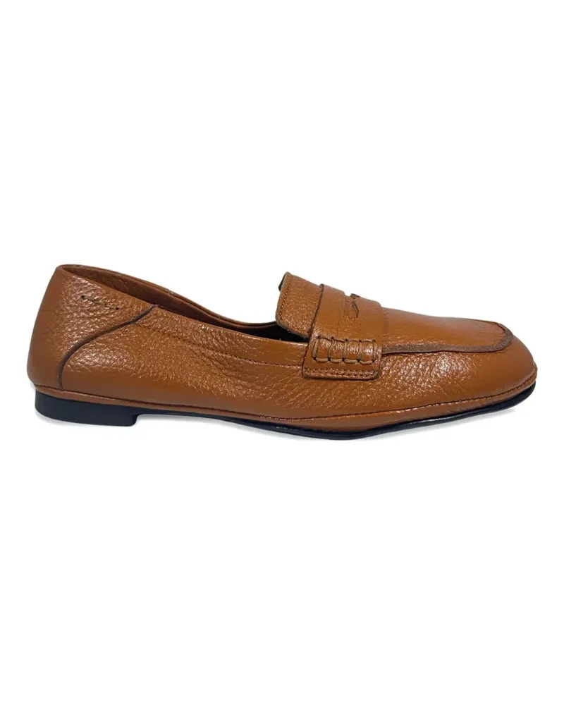 Alexander Hotto grainy-leather penny loafers - Braun Braun