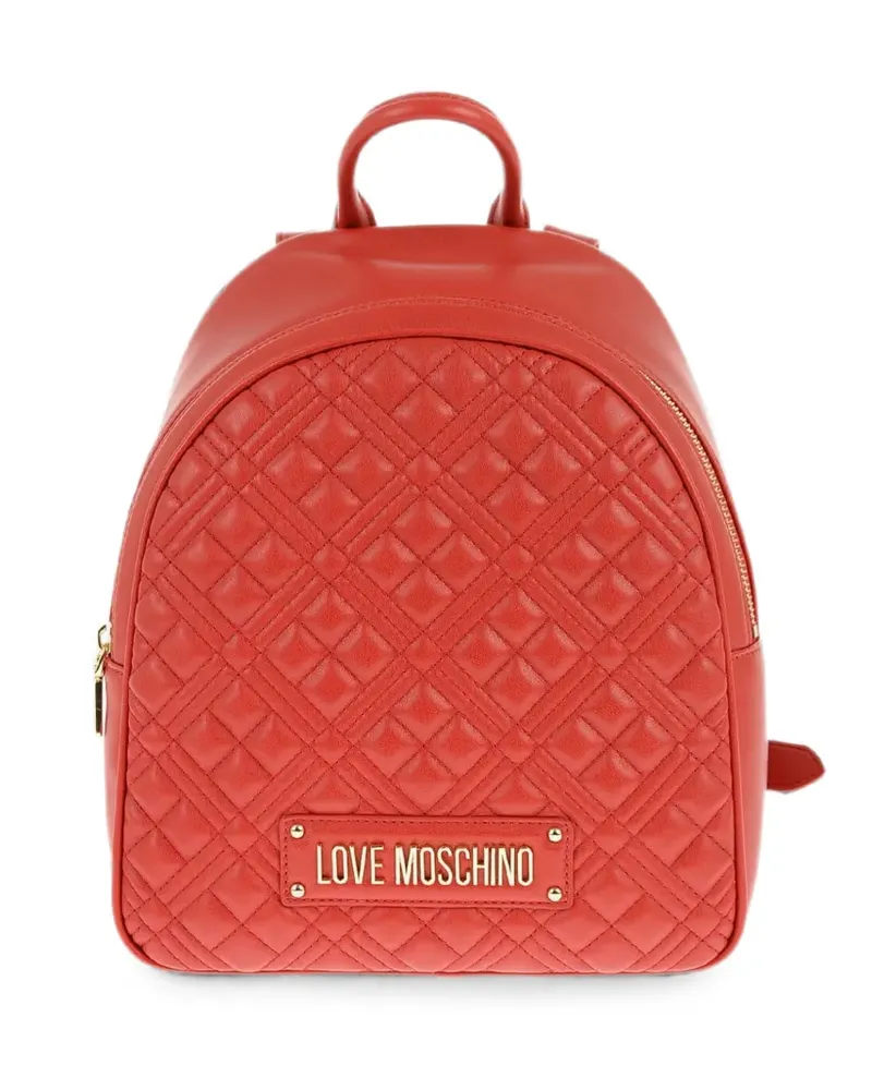 Moschino quilted logo-detail backpack - Rot Rot