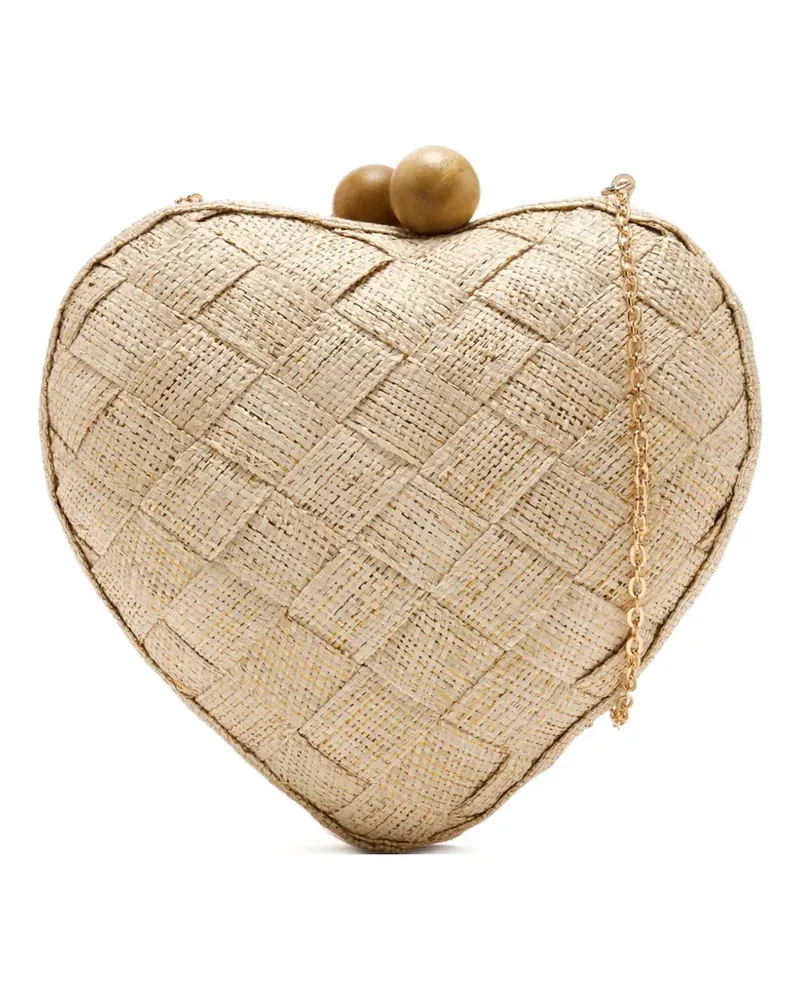 Poolside Gewebte Clutch mit Herzform - Nude Nude