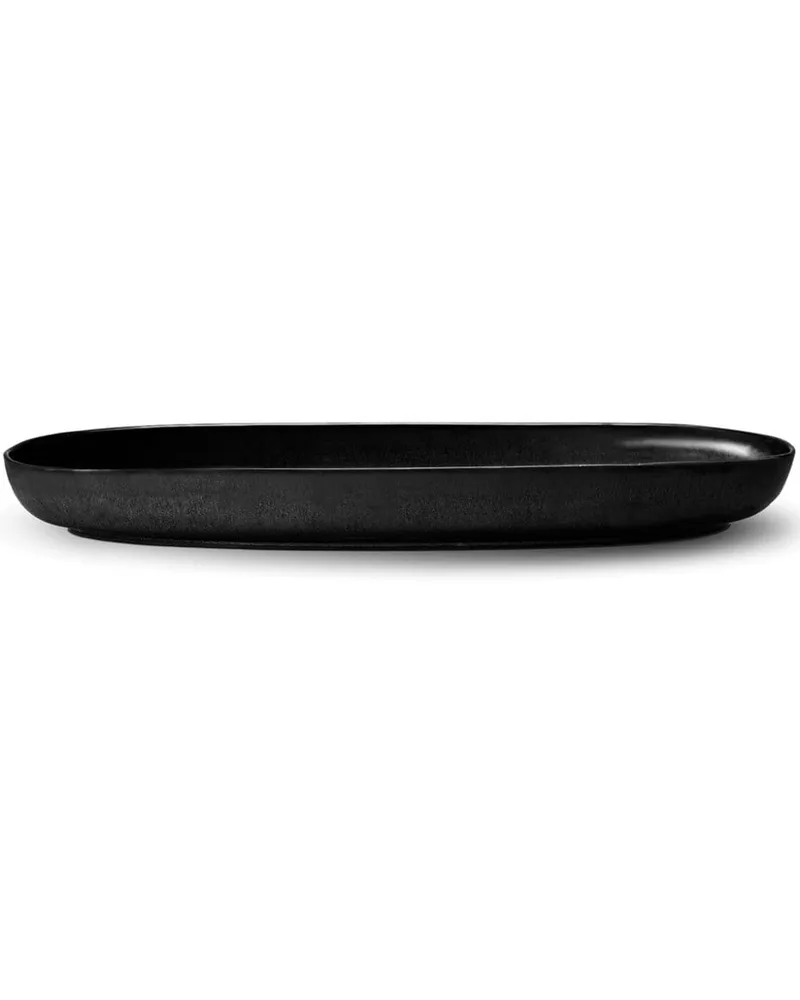 L’OBJET Mittelgroßer Terra Porzellanteller (5cm x 41cm) - Schwarz Schwarz
