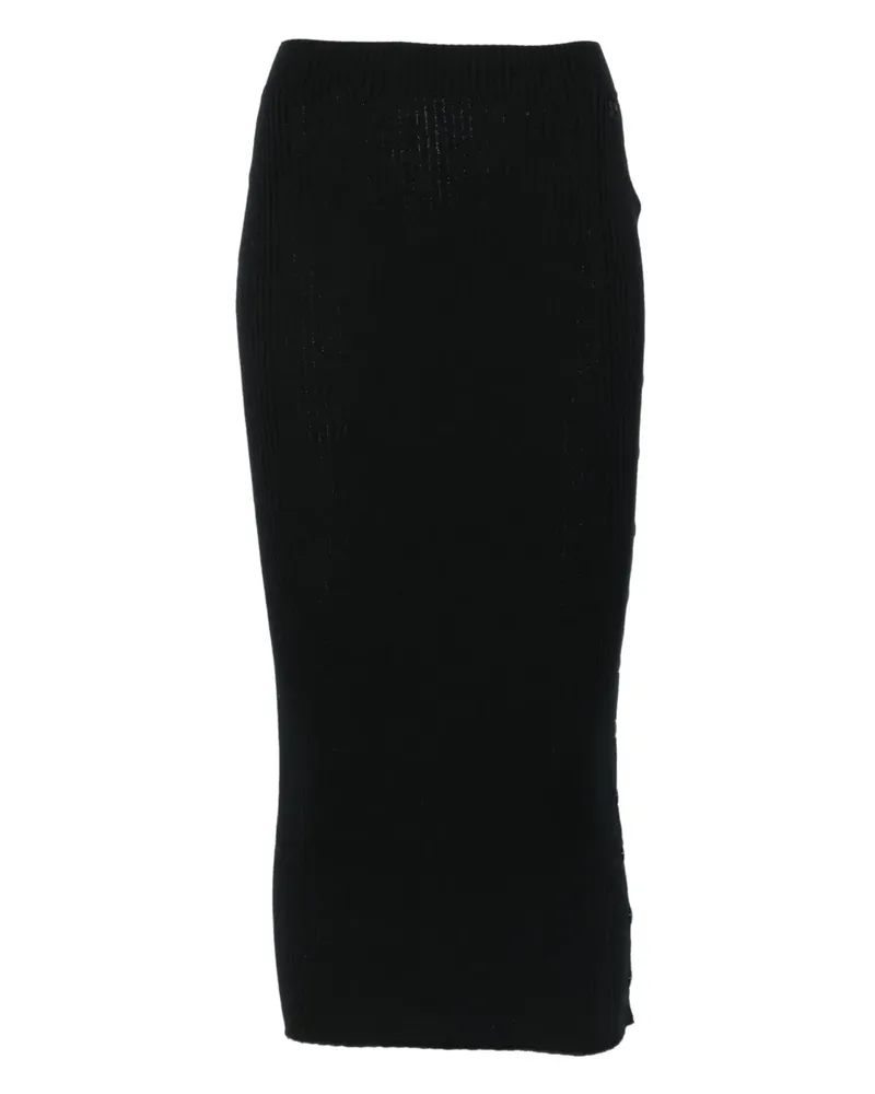Courrèges ribbed midi skirt - Schwarz Schwarz