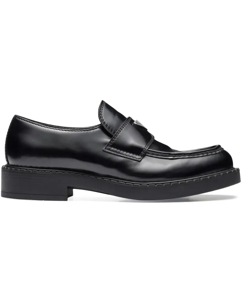 Prada Loafer aus gebürstetem Leder - Schwarz Schwarz