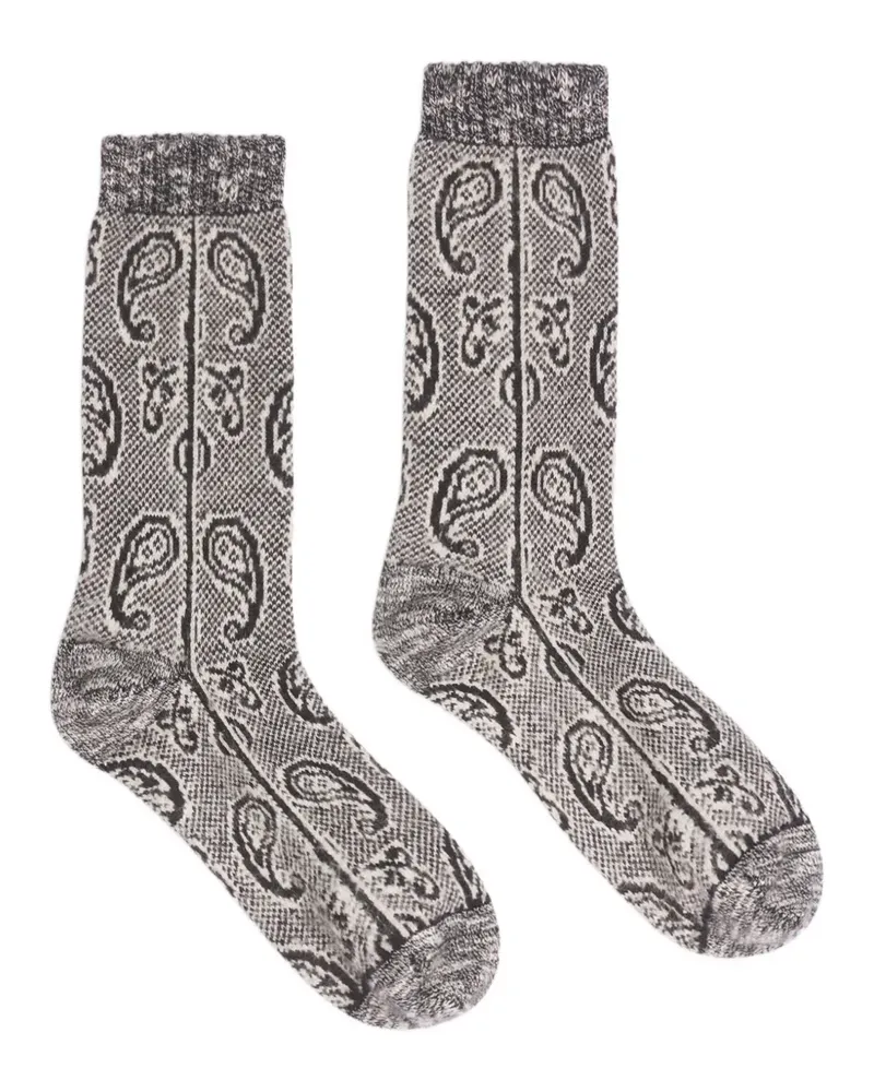 Dries van Noten Jacquardsocken - Weiß Weiß