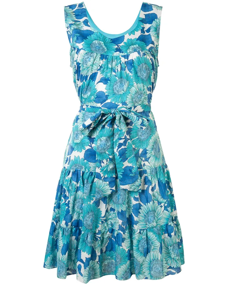 Bambah Ausgestelltes Kleid mit Blumen-Print - Blau Blau