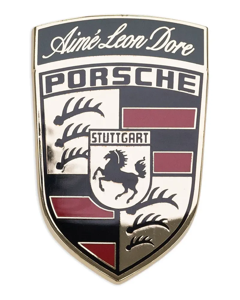 Aimé Leon Dore x Porsche Kühlergrill-Patch mit Wappendetail - Gold Gold