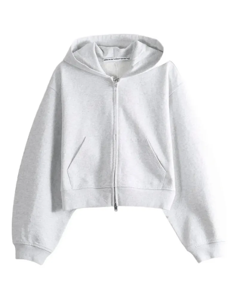 Alexander Wang zip-up cropped hoodie - Grau Grau