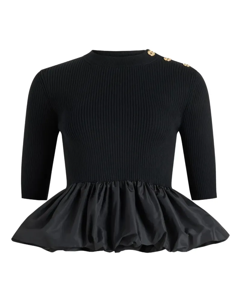 Patou Top mit Schößchen - Schwarz Schwarz